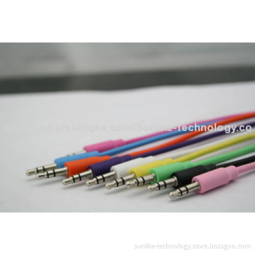 Audio Extension Cable, Molding, Nickel-plated, Half-shiny, Half Matte, Flat Line, 3.5SP Male-female